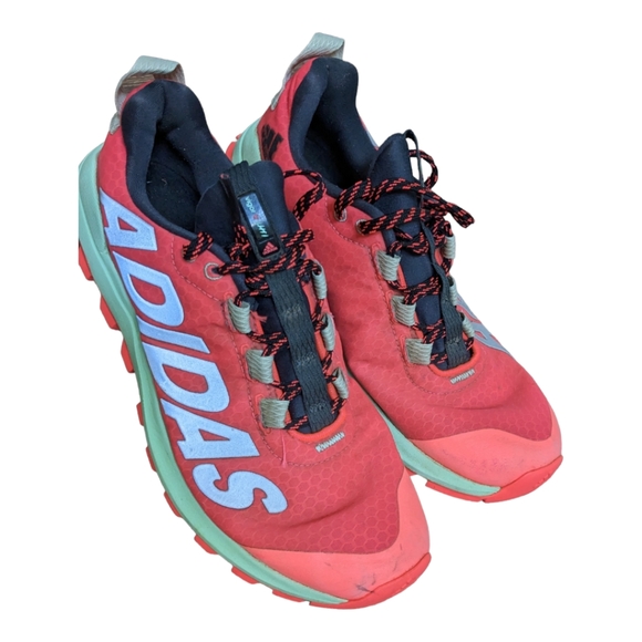 Adidas Vigor TR 6 running training trail tread sneakers neon coral pink EUC 7 - Picture 4 of 8